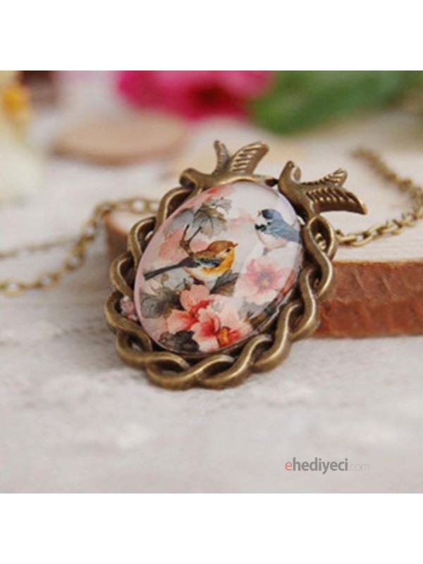 Vintage Bayan Liya Kolye - Aşık Kuşlar… Vintage Bayan Liya Kolye - Aşık Kuşlar…