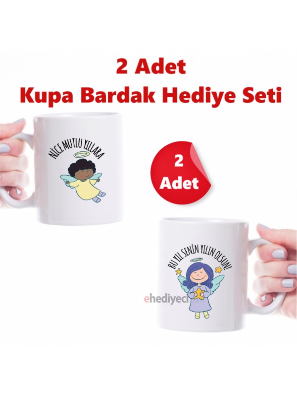 Hediyesi Arkadaşa Hediye Kupa Yeni Yıl İkili Bardak&hellip;