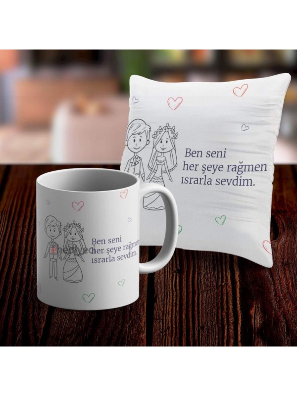 Kupa Seti Romantik Ve Yastık Kılıfı - No10&hellip;
