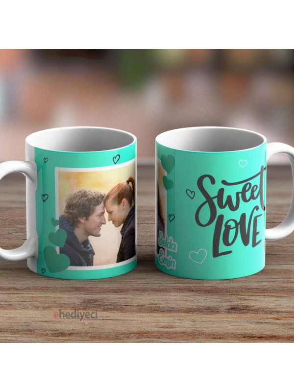 Kişiye Özel Kupa Fotoğraflı Sweet Love&hellip;